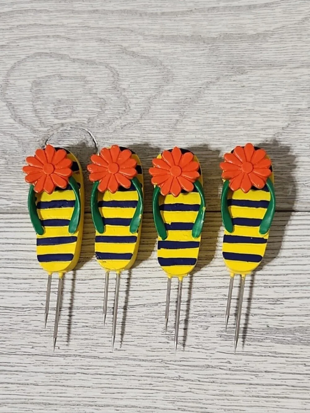 Set Of 12 Colorful Flip-Flop Corn-On-The-Cob Holders